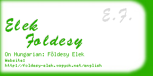 elek foldesy business card